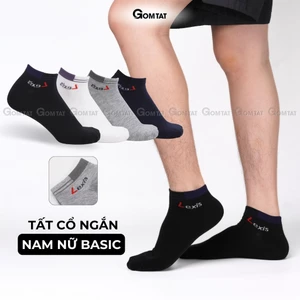 Tất cổ ngắn nam nữ cao cấp GOMTAT, vớ trơn cổ thấp basic chất cotton thoáng khí - LD-S01-LEXIS-1DOI