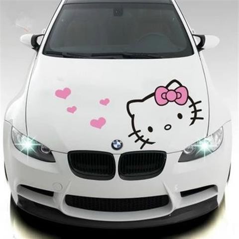 Hello kitty Xe Miếng Dán Hoạt Hình Dễ Thương Vòng Hoa Mặt Trước Thân Miếng Dán Trang Trí Xe Hơi Chống Thấm Nước