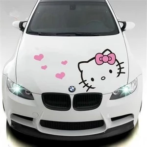 Hello kitty Xe Miếng Dán Hoạt Hình Dễ Thương Vòng Hoa Mặt Trước Thân Miếng Dán Trang Trí Xe Hơi Chống Thấm Nước