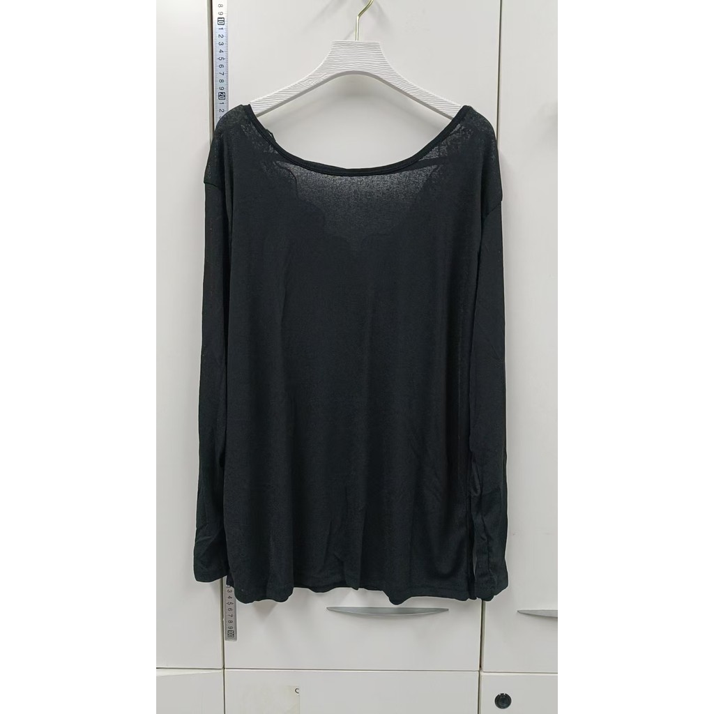 Milyfashion Lười Gợi Cảm Ren Khâu Cổ Chữ V Dây Dài Tay T Drape Chống Nắng Quần Áo Nữ