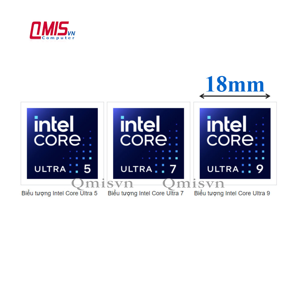 01 Cái Tem logo Intel Core Ultra 5, Intel Core Ultra 7, Intel Core ...