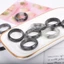 Nhẫn Ngọc Gà Đen Unisex Natural A Jade - Họa Tiết Xám Bóng - Đa Kích Thước 15-21mm