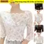 ESSENCEH Áo crop top nữ, Áo sơ mi nửa tay thêu xuyên thấu, Áo thun ren cổ một chữ thanh lịch dành cho nữ