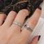 3 Cái / bộ Nhẫn Ngón Tay Bạc - Dành Cho Nữ Váy Dự Tiệc Bé Gái - Nhẫn Mở Kim Cương Có Thể Điều Chỉnh - Phụ Kiện Trang Sức - Phong Cách INS Hàn Quốc, Y2K, Vintage / Free Ship