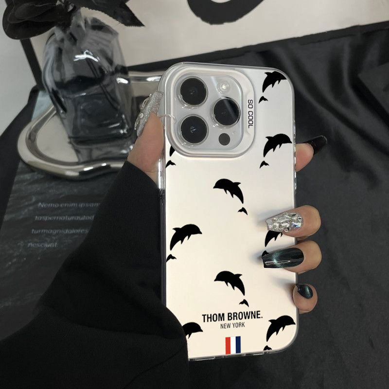 Ốp điện thoại cá mập đen IMD cho iPhone 17 16 15 14 13 12 11 Pro Max Plus X Xr Xs Max 7 8 Plus