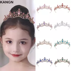 KANGN Pha Lê Tiara, Phụ Kiện Tóc Vintage Nữ Hoàng Công Chúa Vương Miện, Kim Cương Giả Baroque Cô Dâu Băng Đô Tiệc Cưới