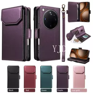 YJD Ốp Lưng Cho OPPO Find X9 Siêu Da Khe Cắm Thẻ Thiết Kế Ví Dây Đeo Tay Chống Rơi Vỏ Điện Thoại