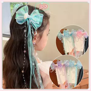 JRP Trẻ Em Dễ Thương Cho Bé Nàng Tiên Cá Công Chúa Ngọc Trai Viền Nơ trán Dây Xích Kẹp Tóc Cổ Tích Phụ Kiện Tóc Kẹp Tóc JRP