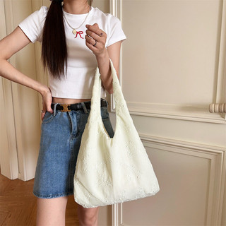 Túi vải lười một vai hoa voan đơn vai cỡ lớn