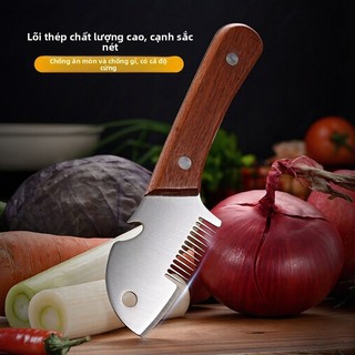 Tay cầm bằng gỗ cắt nhỏ hành xanh đa năng, kèm dụng cụ mở chai, dùng cho gia đình