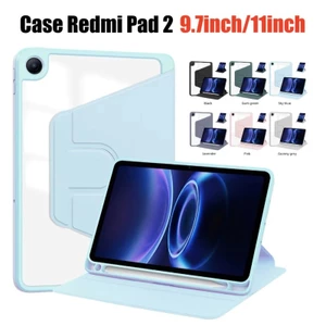 Ốp lưng Xiaomi RedMi Pad 2 9.7 Inch / RedMi Pad 2 11 Inch Xoay 360 Xoay Flip Case Acrylic Pha Lê Trong Suốt Máy Tính Bảng Bảo Vệ Tự Động Đánh Thức Giấc Ngủ Có Thể Gập Lại Hộp Đựng Bút Chì