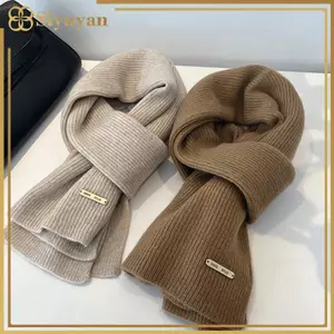 Siyuyan Thu Đông Mới Màu Trơn Dệt Kim Khăn Cho Nữ Cao Cấp Thi Ấm Áp Đa Năng Đơn Giản Khăn VN