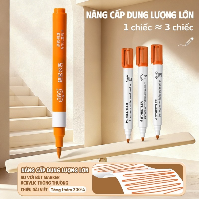 Bút màu acrylic marker cao cấp cho học sinh ngòi brush mượt hộp 60/72/84 màu vẽ mỹ thuật sơn DIY hot