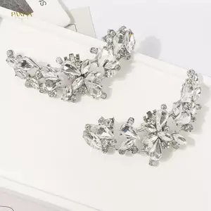 PNPIA- 1 Chiếc Giày Nữ Hoa Bule DIY Kim Cương Giả Kẹp Giày Có Thể Tháo Rời Giày Cưới Cao Gót Phụ Kiện Giày Sáng Bóng Đồ Trang Trí