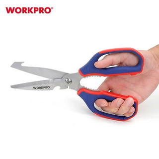 Kéo bếp đa năng 250mm (10 inch) Workpro - WP214006 thép Cr-V chống gỉ, tay cầm cao su chống trượt