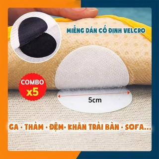 COMBO 5 Miếng Dán Velcro Cố Định Ga Giường Dán Chống Trượt Thảm Sàn Khăn Trải Bàn Lót Ghế - SUNND