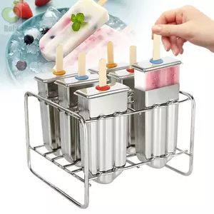 Khuôn Popsicle ROLY, Bộ khuôn làm kem DIY bằng thép không gỉ, Dụng cụ nhà bếp làm kem thân thiện với môi trường có thể tái sử dụng bền bỉ