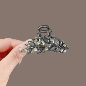 MAUROPOLI Cao Cấp Tinh Tế Pha Lê Lúa Mì Kẹp Tai Đầu Lưng Tóc Nữ Nhỏ Tập Tóc Cá Mập Kẹp Phong Cách Hàn Quốc Mũ Đội Đầu Kẹp Tóc Trung Bình