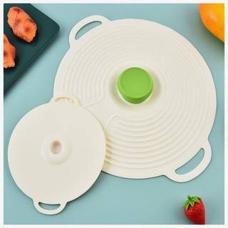 [SpringSAutumnW1] Bộ 3 Nắp Silicon Có Tay Cầm Đôi Nắp Nồi Chịu Nhiệt Lò Vi Sóng Chống Thấm Nước Có Thể Tái Sử Dụng Cho Bát Đĩa Chảo Boutique