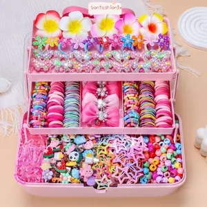 Bộ phụ kiện tóc ITRUMPET, Dây buộc tóc nữ co giãn cao đầy màu sắc, Hoa không làm tổn thương tóc Phụ kiện tóc trẻ em bé gái Trẻ em