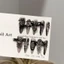 Handmade Nail Feel Màu Đậm Tím Làm Móng Tay Mảnh Phong Cách Gothic Halloween Công Nghiệp Nặng Miếng Dán Móng Tay Giả N1QC