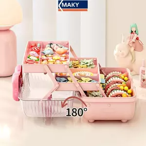 MAKY Nhiều Lớp Kẹp Tóc Tổ Chức Cô Gái Dễ Thương Hộp Đựng Trang Sức Đầu Dây Hiển Thị Ra Trẻ Em Phụ Kiện Tóc Hộp Bảo Quản VN