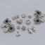 Set Charm Bướm Đỏ Ruby Đính Đá Cao Cấp Luxury Crystal Nơ Bạc Hoa Tuyết Cherry Smile Trang Trí Dép Sang Trọng