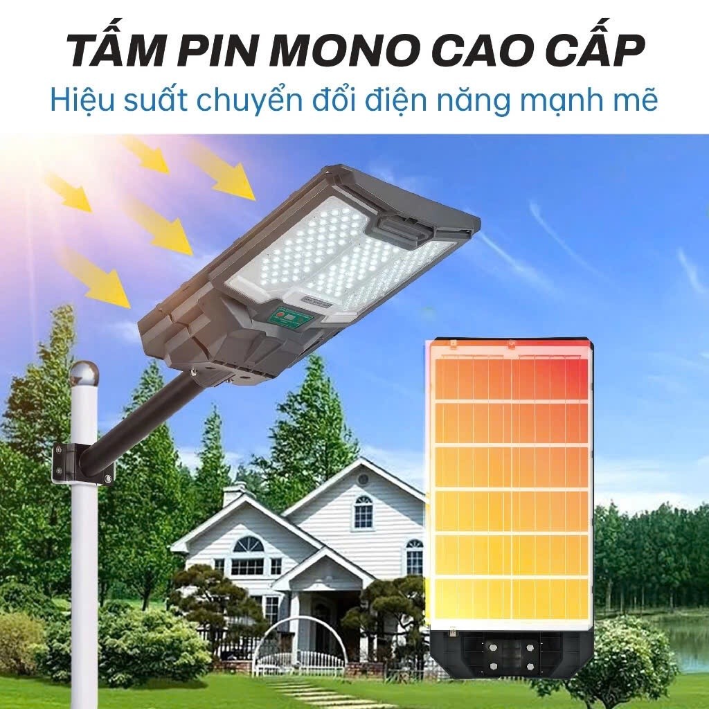 Đèn Năng Lượng Mặt Trời 500W Siêu Sáng |Đèn Đường Solar Ngoài Trời Chống Nước IP66 Cảm Biến Thông Minh