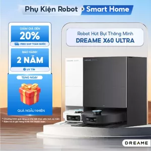 Robot hút bụi lau nhà Dreame X60 Ultra - Lực hút Vormax™ 36.000Pa - Lau nước nóng 40°C - Chổi kép PressureStream™
