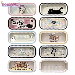 Kính Cún Con BORAGETE, Hộp Bảo Quản Kính Mát Bằng Nhựa Có Thể Nhìn Thấy, Động Vật Hoạt Hình Trong Suốt Thời Trang Kính Di Động Kính Bảo Vệ Lão Thị