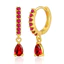 Shuling Bông Tai Giọt Zircon Đỏ Tinh Tế Mạ Vàng 18K Trang Sức Thanh Lịch
