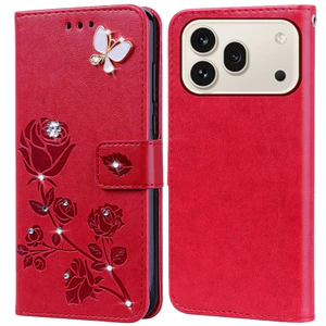 Kim Cương Dập Nổi In Hoa Hồng Ốp Lưng Điện Thoại Honor 600 Pro 5G 600Pro 5G Sách Da Full Silicone Cover
