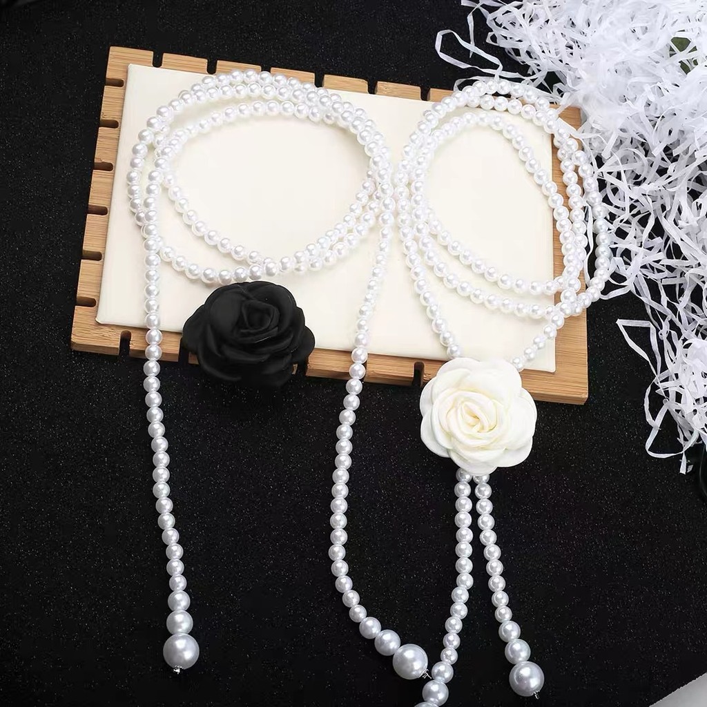 Dây chuyền thắt lưng phù hợp cho nữ Camellia Pearl 2026 Dây chuyền thắt lưng phù hợp cho nữ phong cách mới