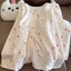 Đồ Ngủ Phong Cách Hot Live Mùa Đông Nữ Áo Cardigan Cổ Tròn Dày Dài Tay Flannel Bộ Đồ Mặc Nhà Nhung San Hô