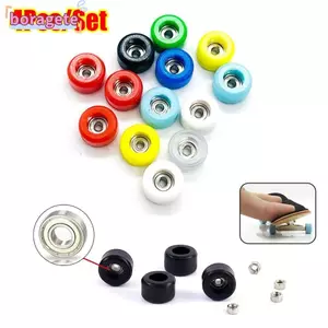 BORAGETE 4 Bánh xe bảng ngón tay, Bánh xe vòng bi Mini bằng kim loại PU, Phụ kiện ván trượt ngón tay CNC Urethane chuyên nghiệp