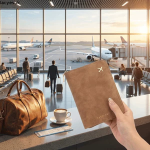 LACYESUK Tổ chức du lịch, Vỏ hộ chiếu RFID chống trộm bằng da, Di động đa chức năng dày có dây kéo Ví đựng thẻ Chuyến đi công tác