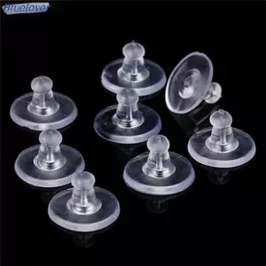 Bluelover 50 Chiếc Bông Tai Cao Su Hạng Nặng Bas Tay Giá Đỡ Nút Chặn Đai Ốc Mềm Silicone Mới