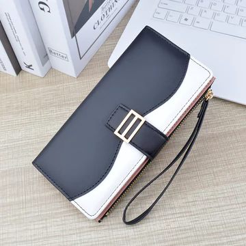 ví cầm tay nữ sang chảnh ví cầm tay nữ Phong Cách Mới Ví Nữ Phong Cách Dài Nữ 20% Tắt Nhiều Khe Cắm Thẻ Dây Kéo Khóa Ví Màu Sắc Tương Phản Ví Mềm Ly Hợp