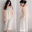 Bộ đồ ngủ không tay dành cho nữ có đệm ngực phù hợp với quần cropwear Loungewear cho gia đình Thư giãn và mặc ngoài trời thông thường