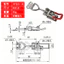 Khóa có ren bằng thép không gỉ 304 HFQ41 / 49 Kẹp áp suất kẹp nhanh hình tam giác 4001 / 2D Nội thất SUV6