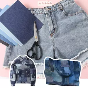 ITRUMPET Jean Miếng Dán Denim Trang Trí Vải DIY Thủ Công Nghệ Thuật Sắt Trên Miếng Dán