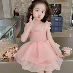 Váy công chúa phồng có dây đeo tính khí mùa hè cho bé gái (80-140)