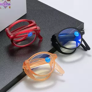 RTJIFSS Kính Chống Ánh Sáng Xanh Thời Trang Vintage Cổ Điển Nam Nữ Có Thể Gập Lại Lão Thị Kính Mắt