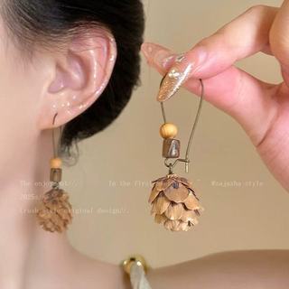 Phong Cách Dân Tộc Retro Trái Cây Tự Nhiên Mặt Dây Chuyền Bông Tai Nữ Mới Phong Cách Trung Hoa Độc Đáo Tua Rua Bông Tai Cổ Phù Hợp Với Hợp Thời Trang