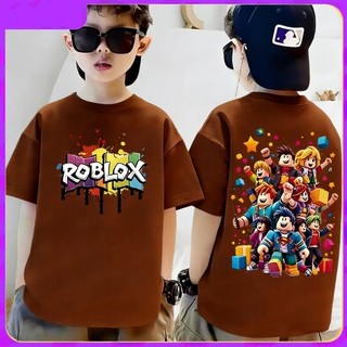 Áo phông mùa hè cho bé trai và bé gái in hình Roblox mát mẻ, được làm từ chất liệu cotton mềm mại, thoải mái
