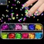 JVSUB Nail Art Sequins, 12 Lưới Laser Sáng Bóng Móng Tay Lấp Lánh Mảnh, Hình Chữ Nhật Hình Vuông Hình Ba Chiều Trang Trí Móng Tay Phụ Kiện DIY Trang Trí