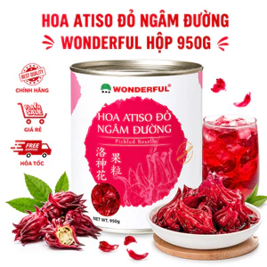 Hoa Atiso Đỏ Ngâm Đường Wonderful Hộp 950g Nguyên Liệu Đồ Uống Giải Khát Hấp Dẫn