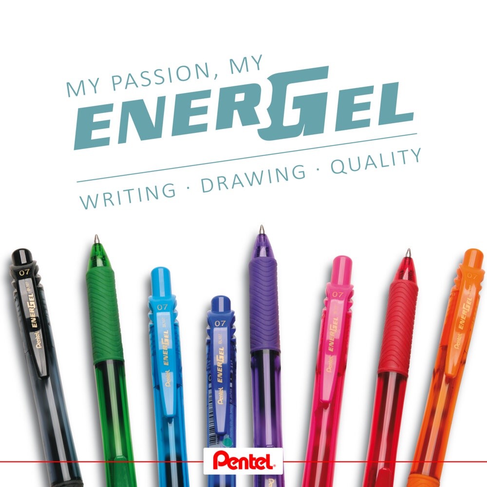 Bút gel Pentel BL107 ngòi 0.7mm mực viết trơn mượt siêu nhanh khô
