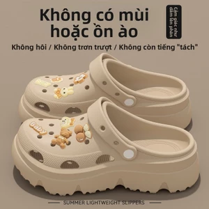 Phiên Bản Hàn Quốc Bán Chạy Dễ Thương Chống Trơn Trượt Giày Nữ 2026 Phong Cách Mới Mặc Ngoài Mua Sắm Chống Trơn Trượt Đế Dày eva Baotou Dép Nữ