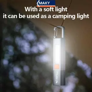 MAKY Ngoài Trời Mạnh Ánh Sáng Di Động Đèn Pin Sạc Kho Báu Mini Đèn Gia Đình Far Shot LED Torch VN